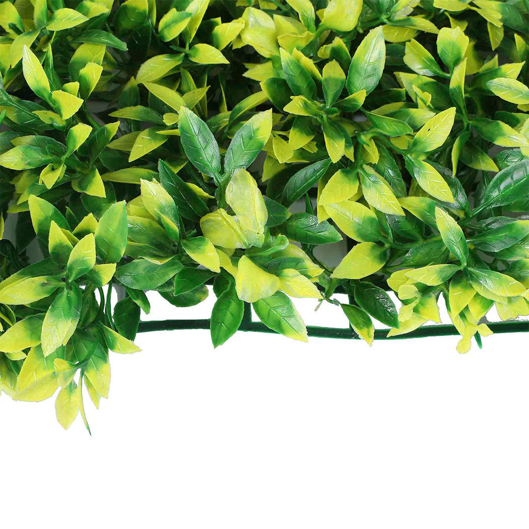Marlow Artificial Boxwood Hedge Fence Green And Yellow-1910112529183543300