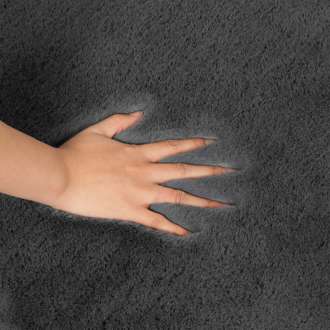 Marlow Floor Rugs Area Rug Fluffy Faux 160X230CM Grey-1919892882542694404