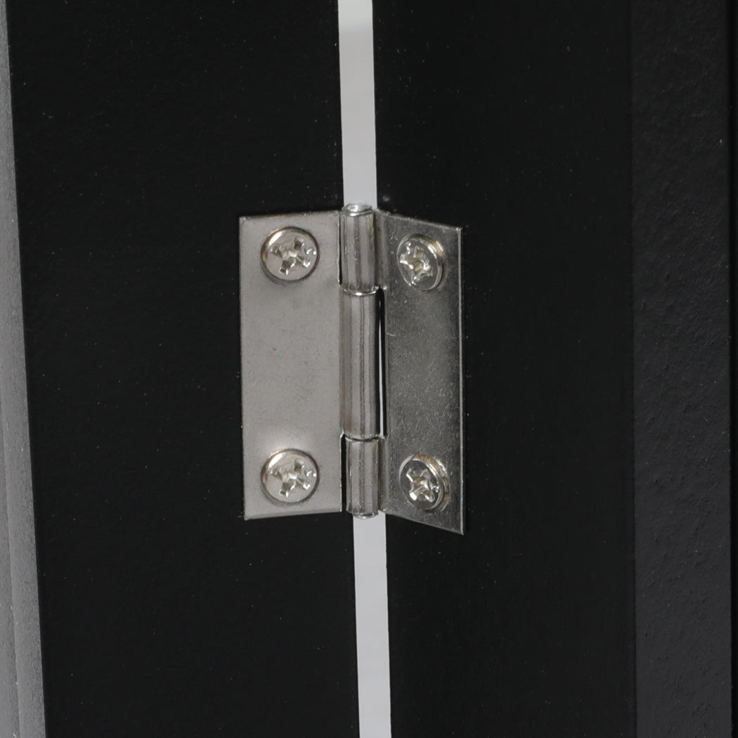 PaWz 3 Panels Wooden Pet Gate Dog Fence Black 139CM-1954802528155734020