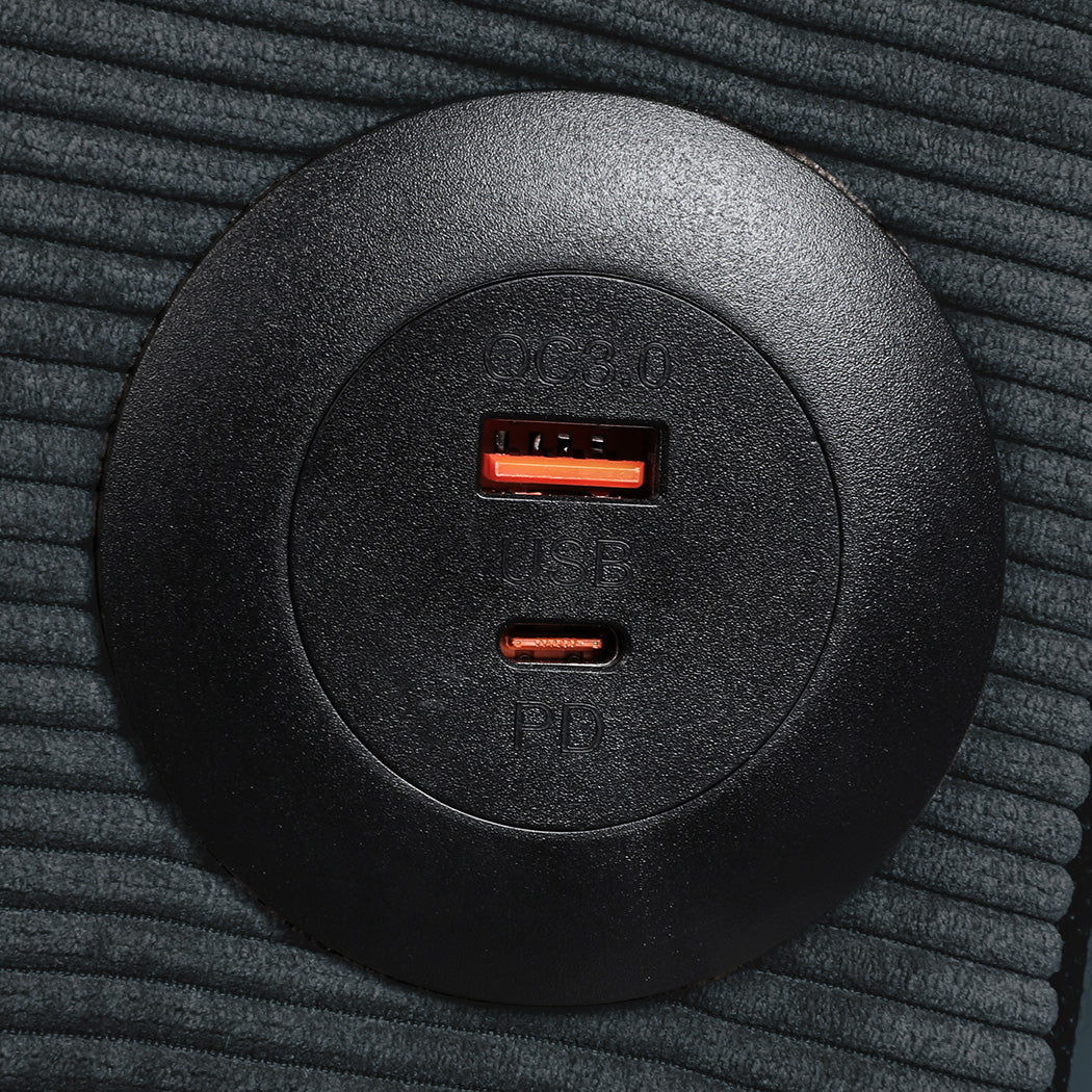 LEVEDE CONVERTIBLE SOFABED WITH USB CHARGE AND SIDE TABLE-1954802387638161412