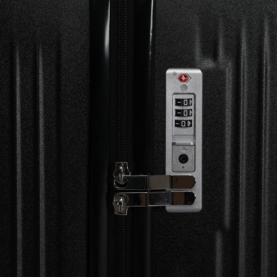 Slimbridge Luggage Suitcase Trolley Black 3pc 20"+24"+28"-1954802820515500036