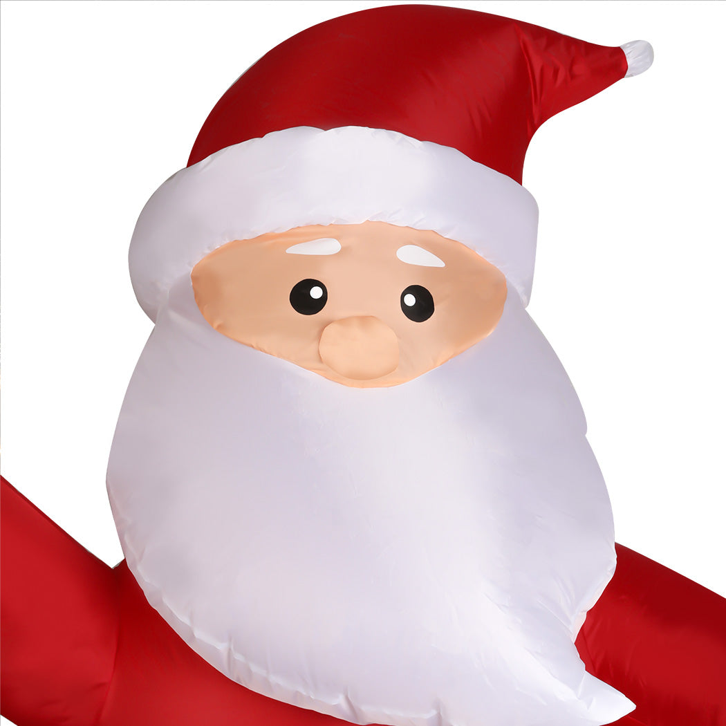 Santaco Christmas Inflatable Outdoor Santa Claus Elk 2.2M Xmas Decoration Light-1973194172844347396