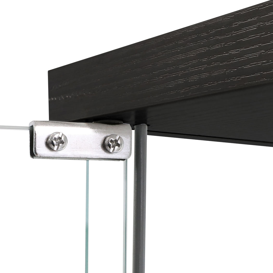 Stacked Display Storage Cabinet Glass Black-1954803004075020293