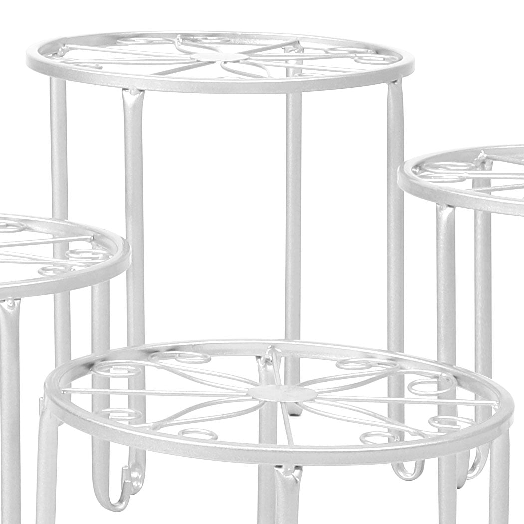 4 x Levede Metal Plant Stand Outdoor White-1910112294310907909