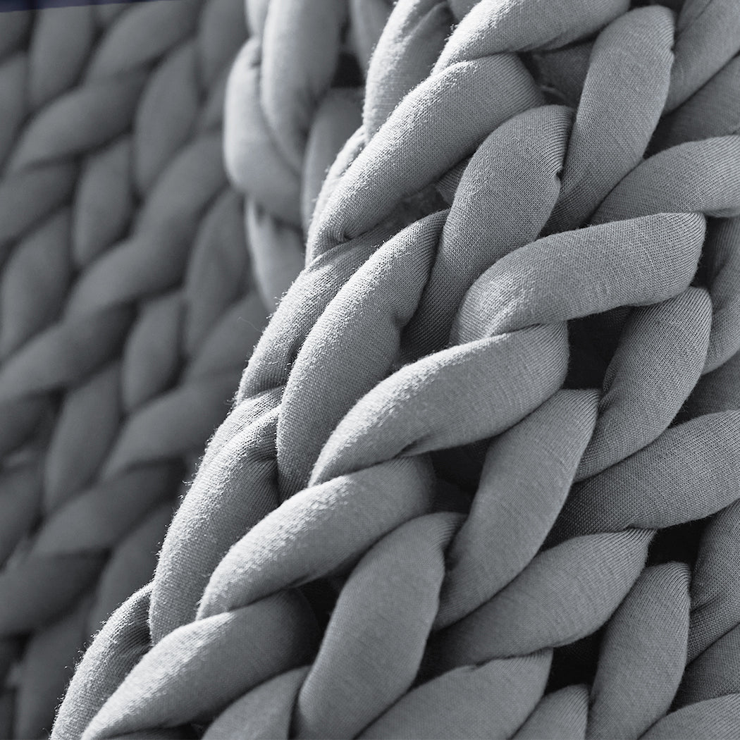 Dreamz Knitted Weighted Blanket Chunky Grey Kids-1954802943781900293