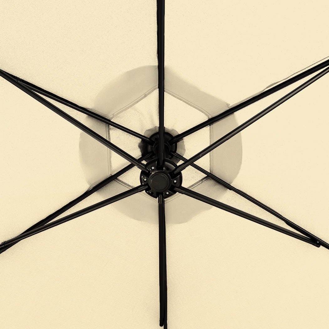 Mountview 3M Outdoor Umbrella Cantilever Beige Without Base-1954802870608072709