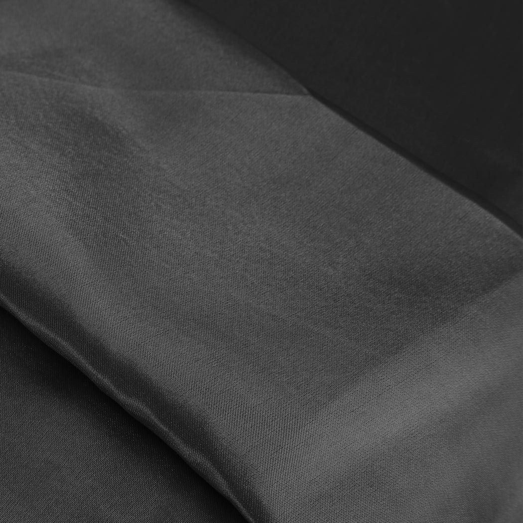 DreamZ Silky Satin Sheets Fitted Flat Queen Black-1954802914287554565