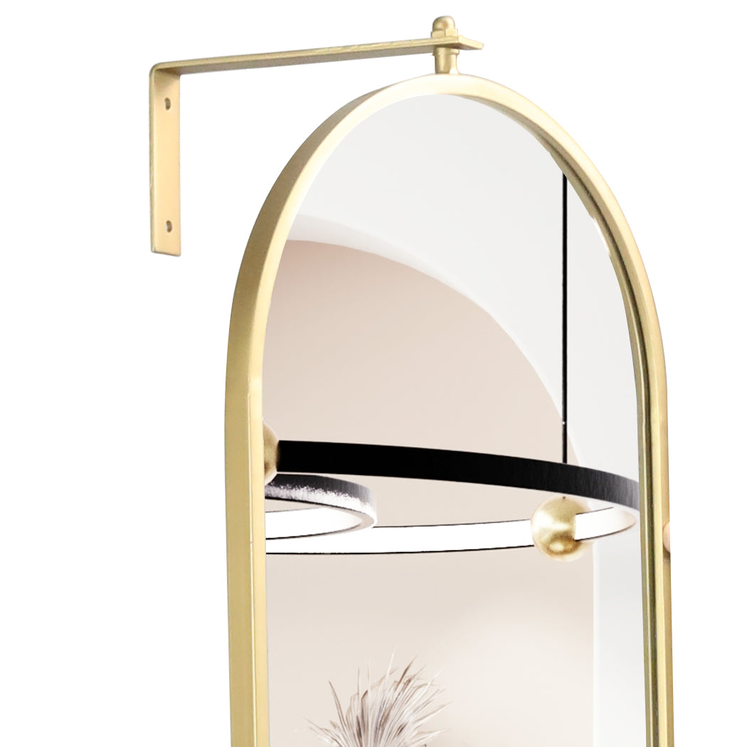 Yezi 360? Swivel Wall Mirrors 140cm x35cm Oval Shape Gold Frame-1954803009015910405
