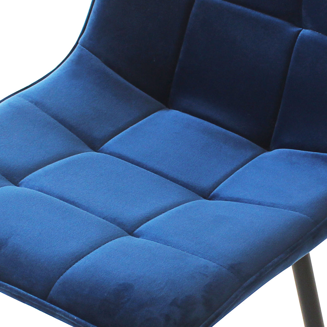 Levede 4x Dining Chairs Kitchen Velvet Blue-1954802984198213637