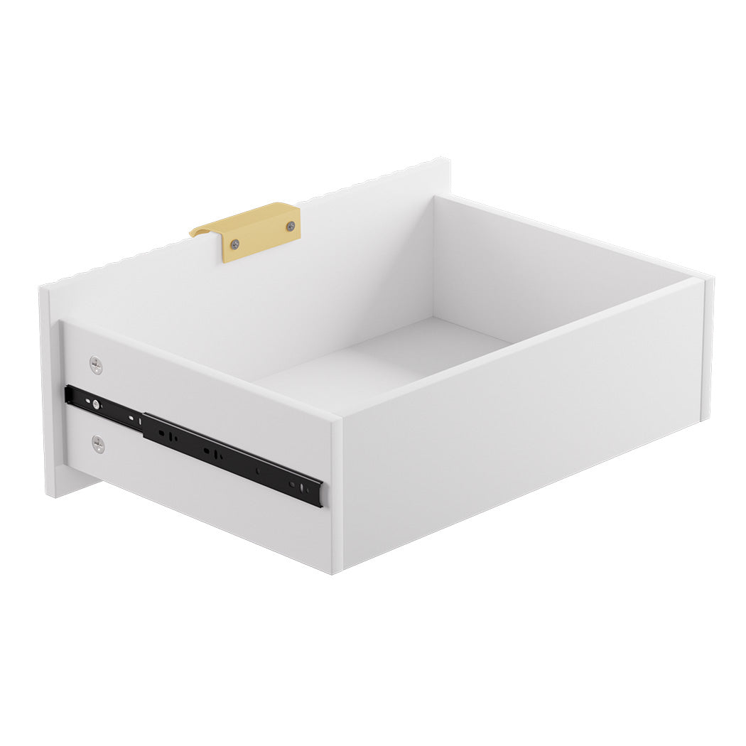 Levede Bedside Table with 2 Drawers White Metal Legs-1954802444596809733