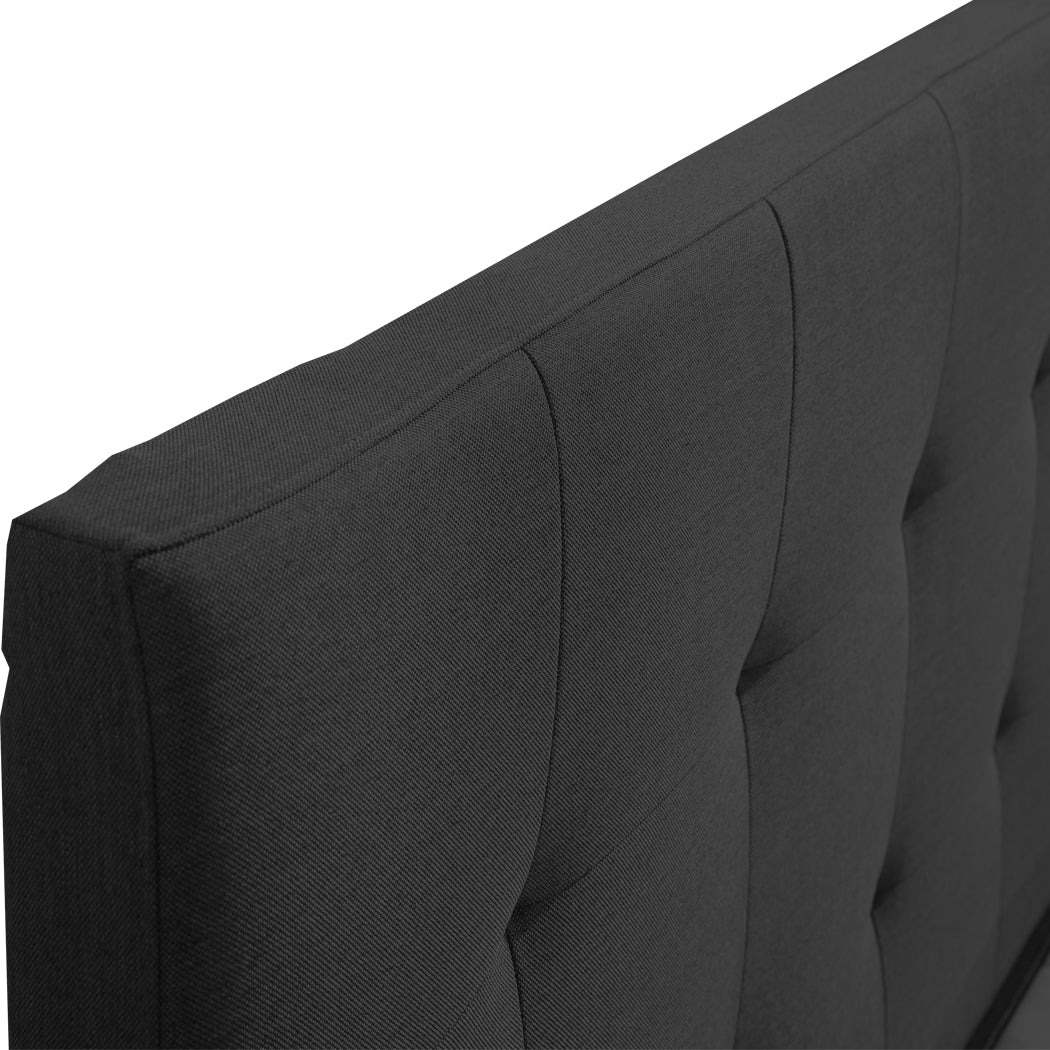 Levede King Bed Frame Fabric 4 Storage Dark Grey-1910113204416155653