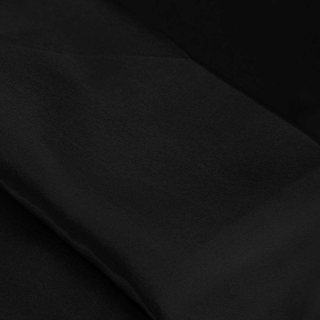 DreamZ Silky Satin Quilt Cover Set Bedspread Black Super King-1910113199211024389