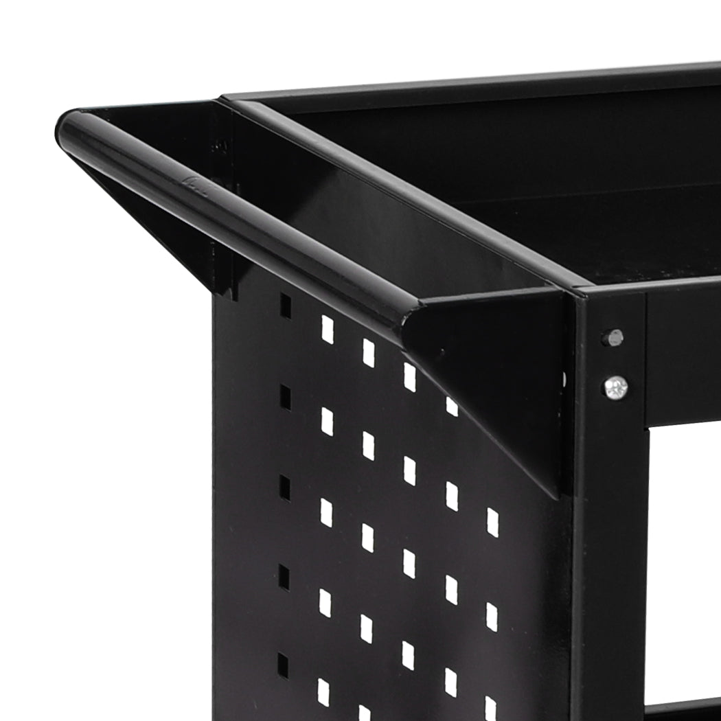Traderight Tool Trolley Cart 3Tier Toolbox Black-1954802749614985221