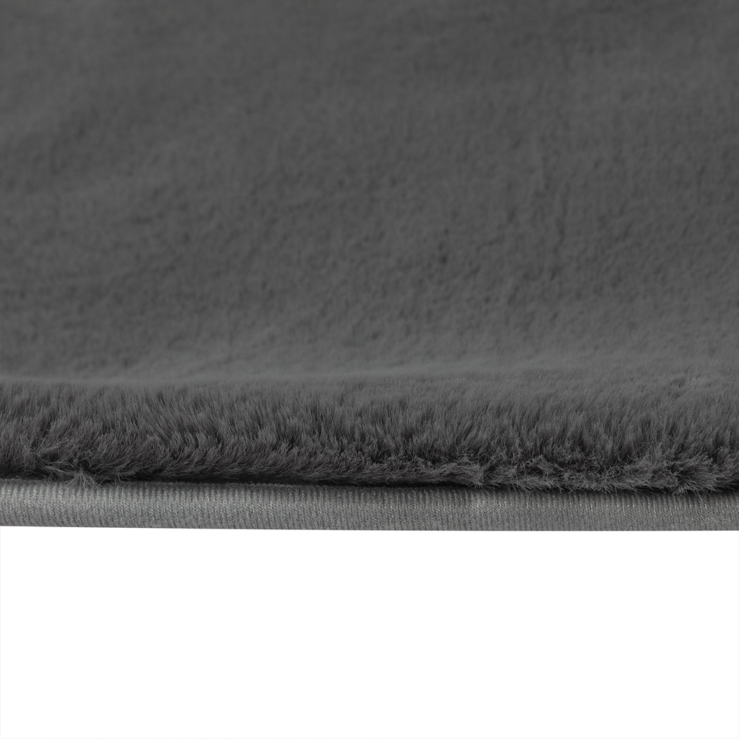 Marlow Floor Rugs Area Rug Fluffy Faux 140X200CM Grey-1919892882202955781