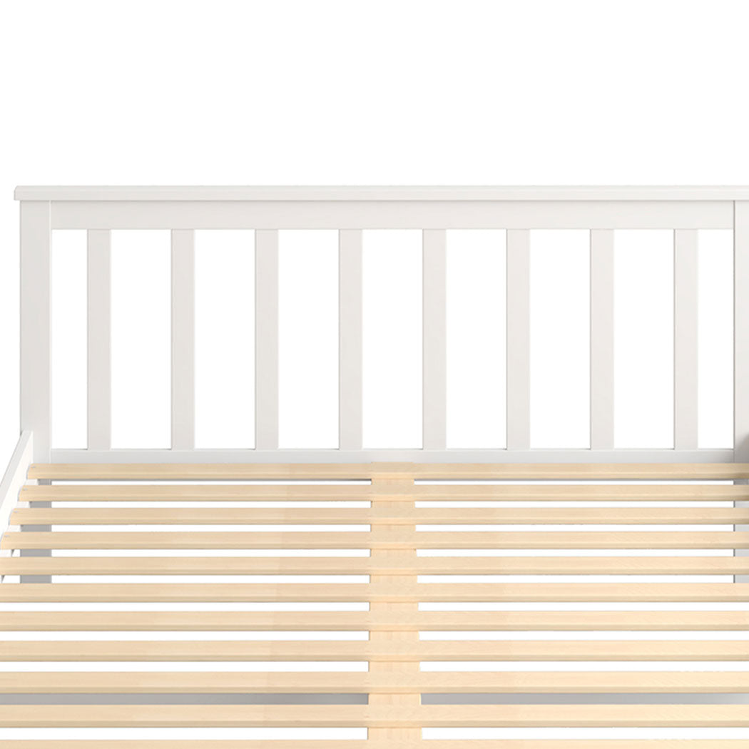 Levede Wooden Bed Frame Double Size White-1910113205905133573