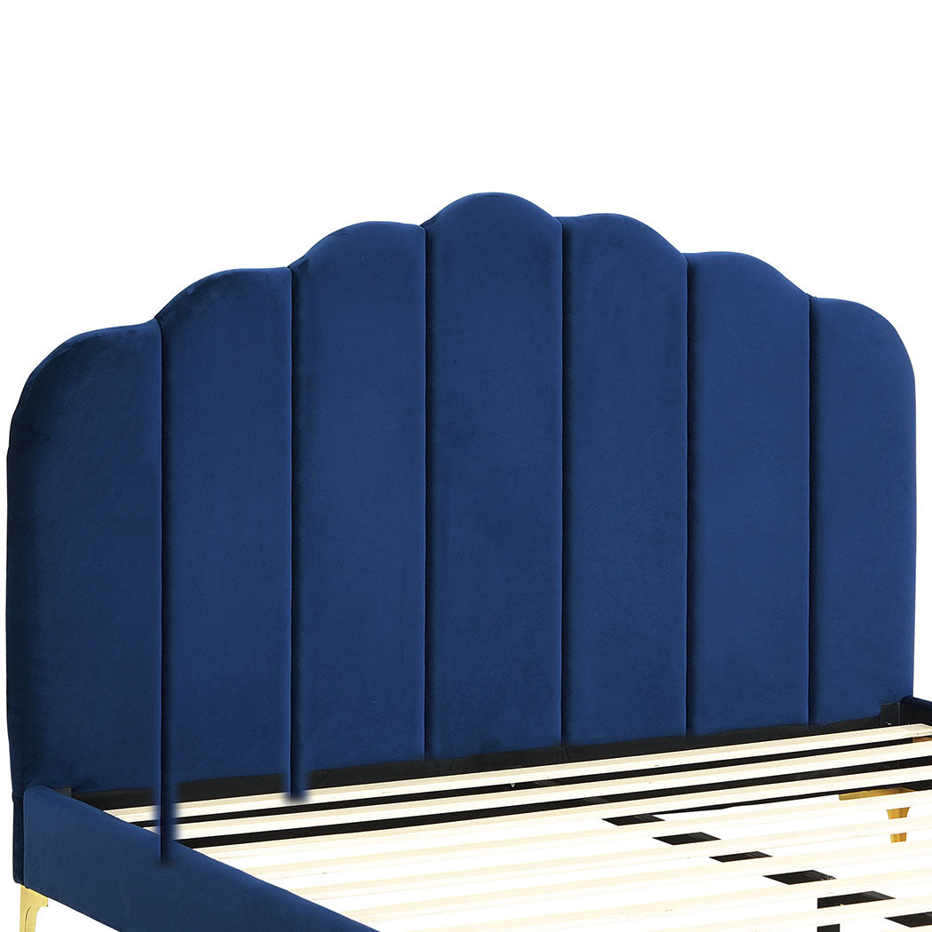 Levede Bed Frame Queen Size Mattress Blue-1910113209453514757