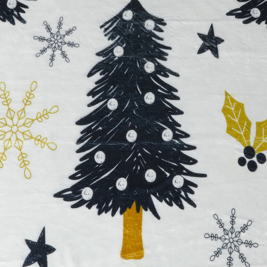 Santaco Throw Blanket Xmas Double Sided White Single-1954802332248182789
