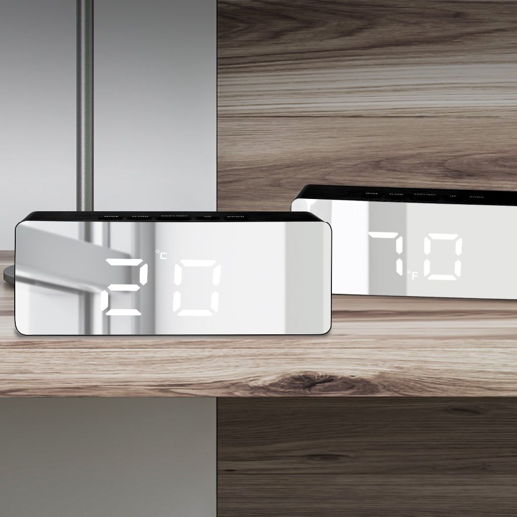 Digital Clock LED Display Desk Table Black-1910113083007832069