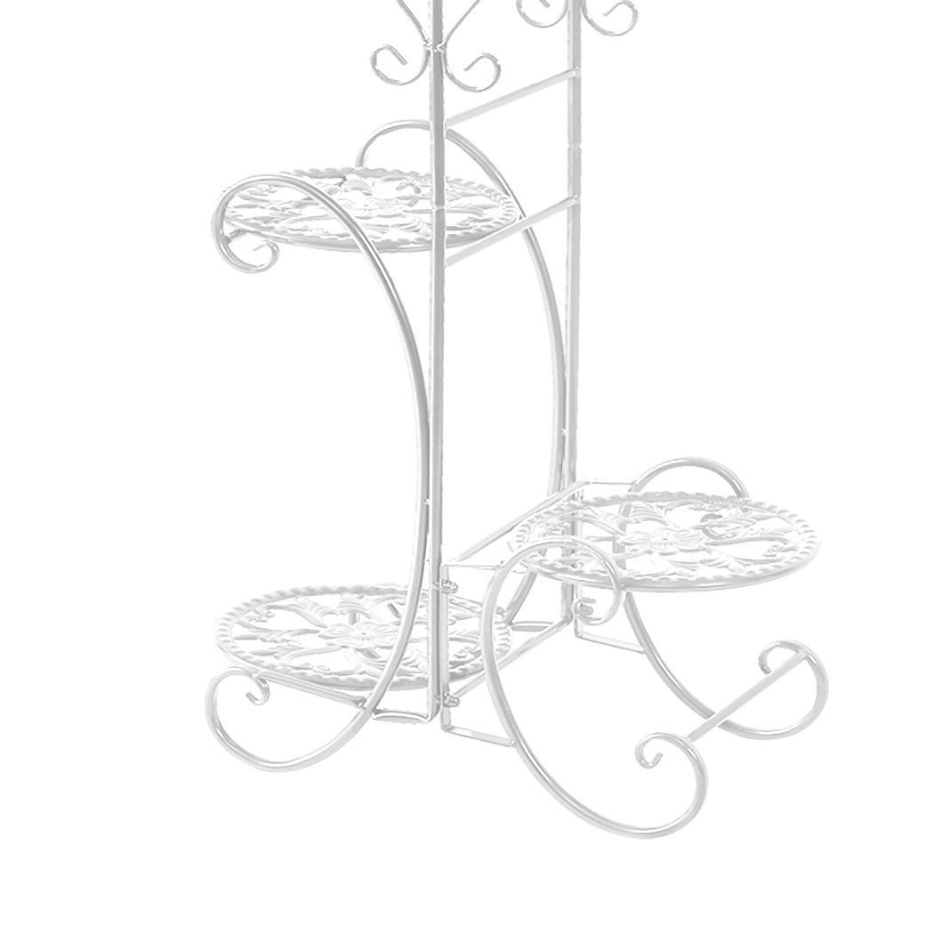 Levede Plant Stand Outdoor Indoor Metal White-1954802662109220869