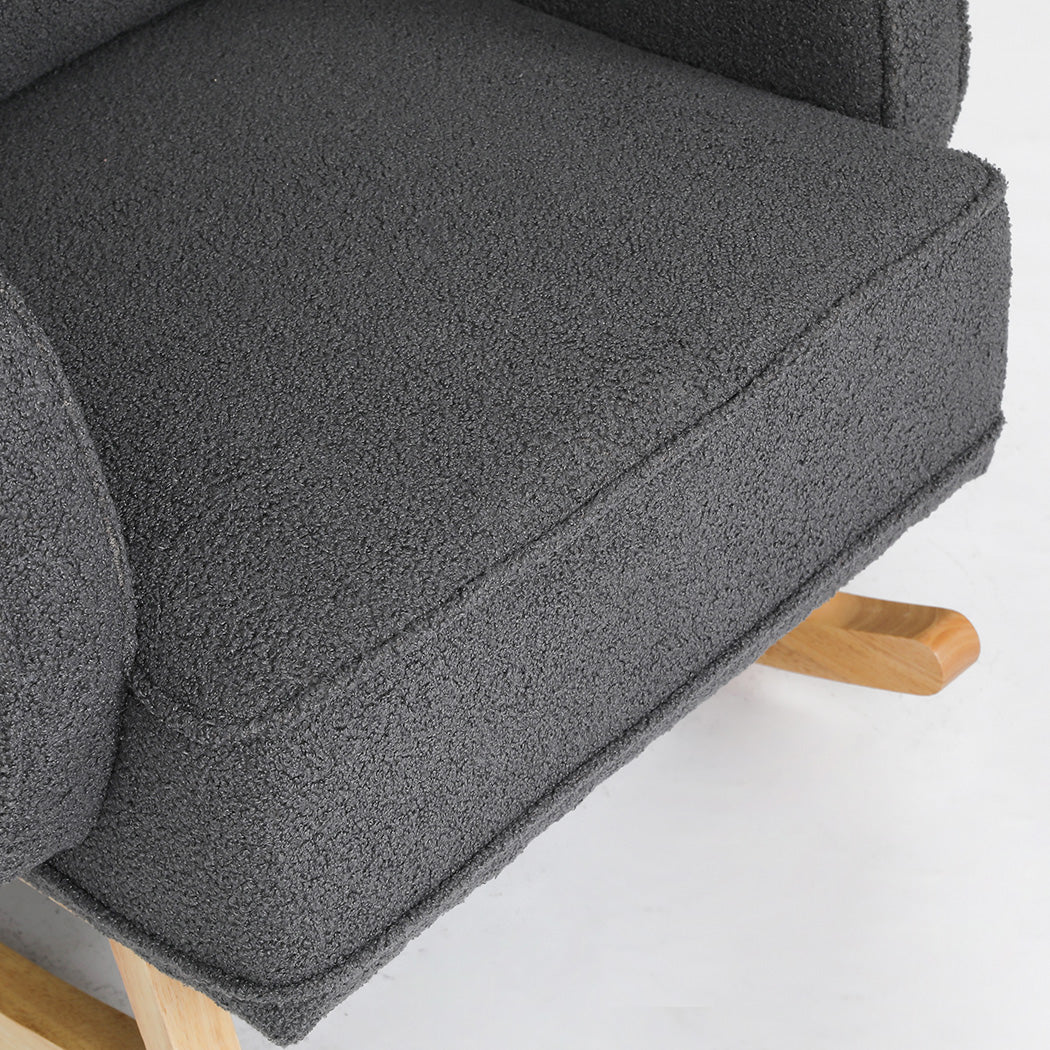 Levede Fleece Rocking Chair with footstool-1954802408546766853