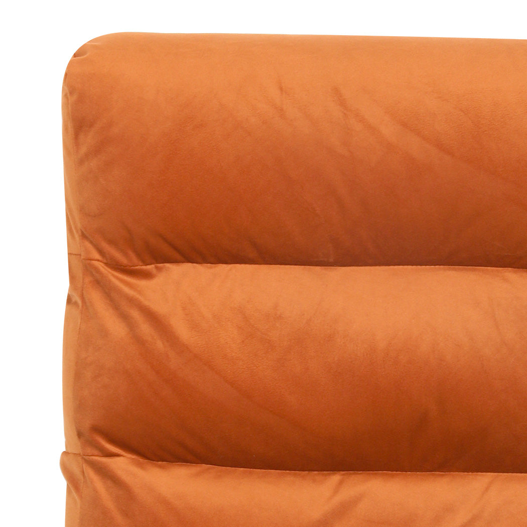Levede Metal Framed Lounge Chair Velvet in Orange-1954802470106566661