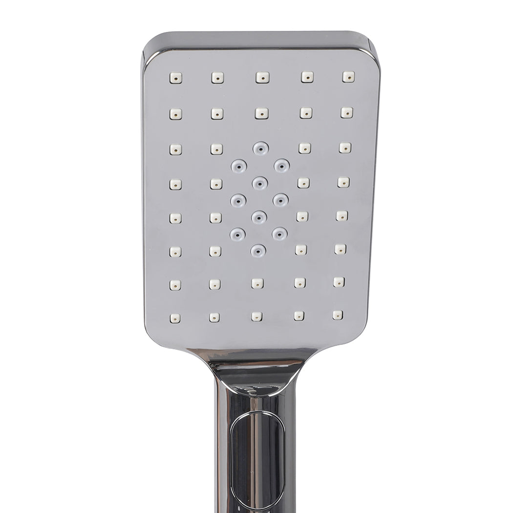 High Pressure Shower Head Set Rain Square Silver-1954802745596841989