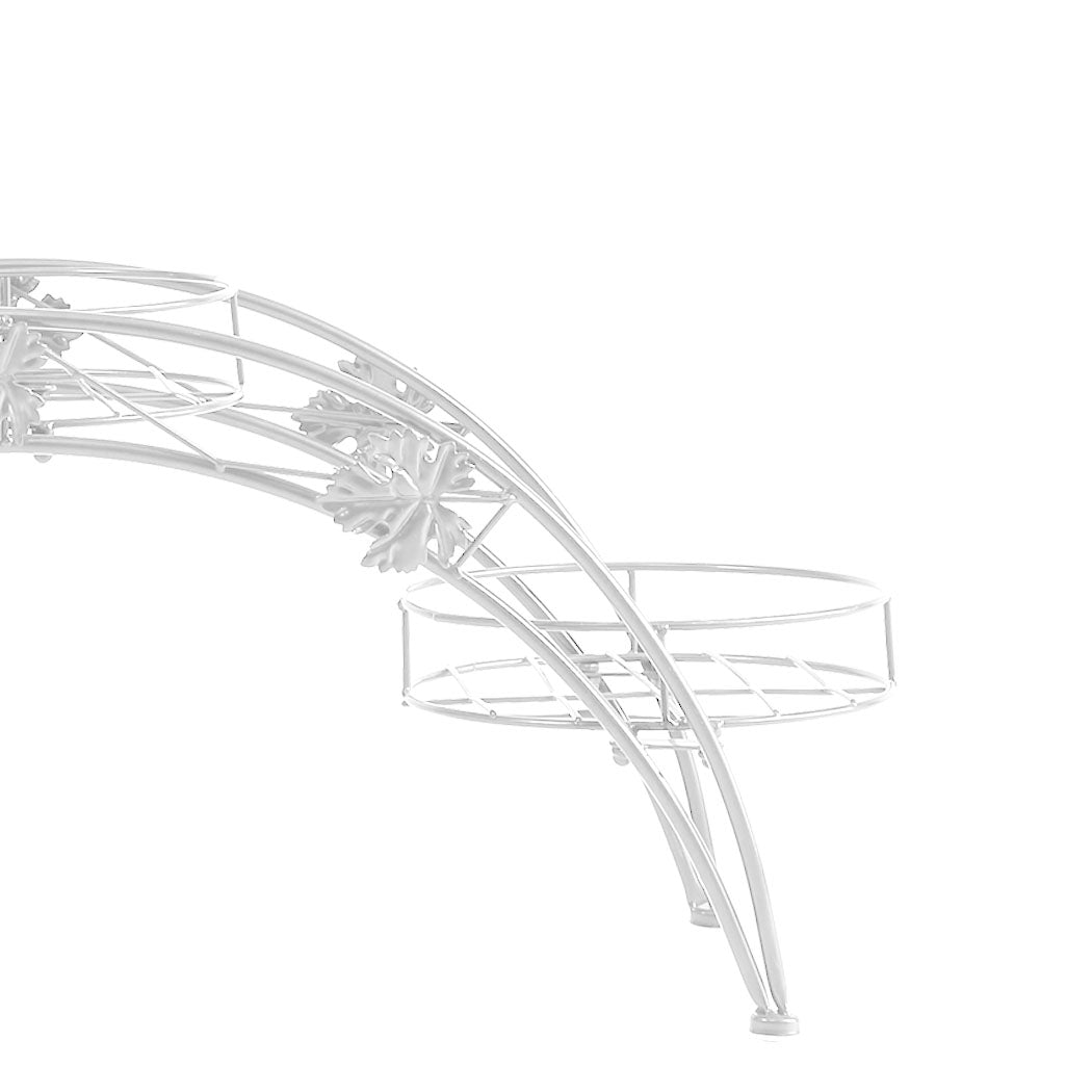 Levede Plant Stand Outdoor Indoor Metal White-1910112292683517957