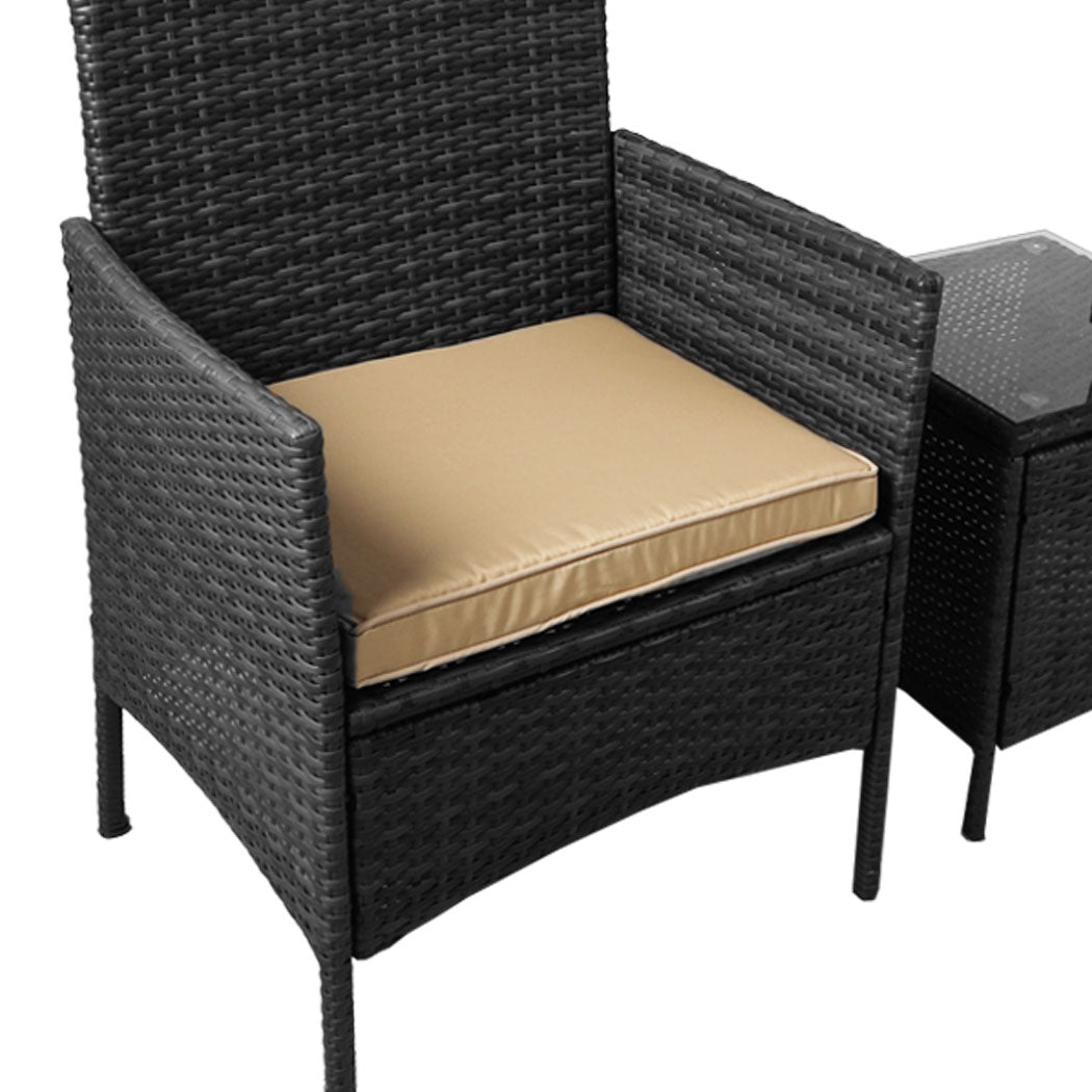 Levede Outdoor Furniture Setting Patio Black-1919892868701491205