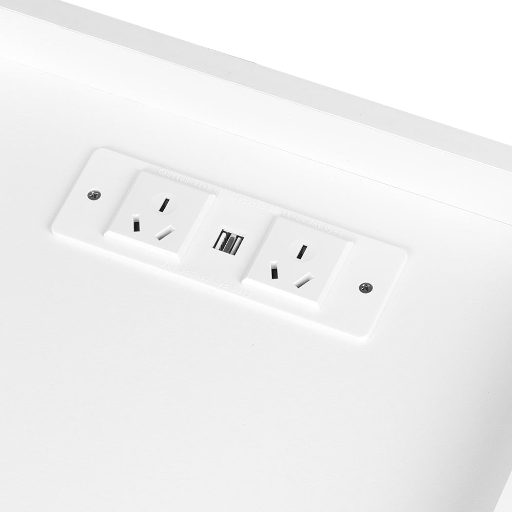 Levede Bedside Table USB Charger Outlet RGB White-1963748908136009733