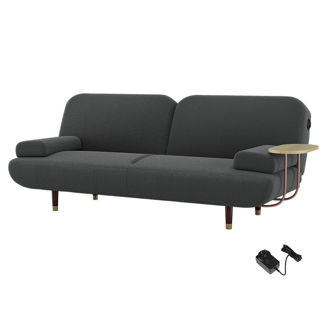 LEVEDE CONVERTIBLE SOFABED WITH USB CHARGE AND SIDE TABLE-1954802387638161408