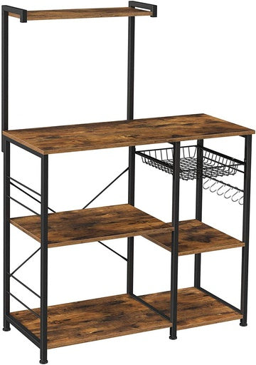 VASAGLE 3 Tier Kitchen Storage Shelves with 6 S-Hooks