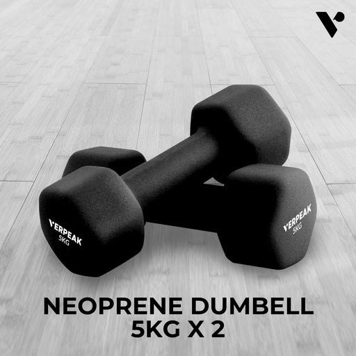 VERPEAK Neoprene Dumbbell 5kg x 2 (Black)