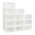 GOMINIMO Plastic Shoe Box  12PCS Medium Size Premium (White)