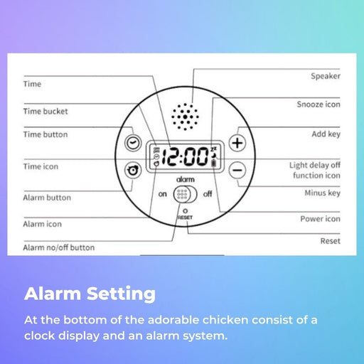 MUID Wake Up Chicken Night Lamp Alarm Clock