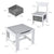 EKKIO 3PCS Kids Table and Chairs Set with Black Chalkboard (Grey)