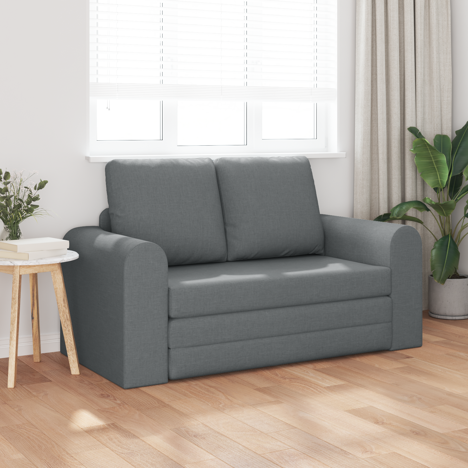 Sofa Bed 60cm Dark Grey Fabric