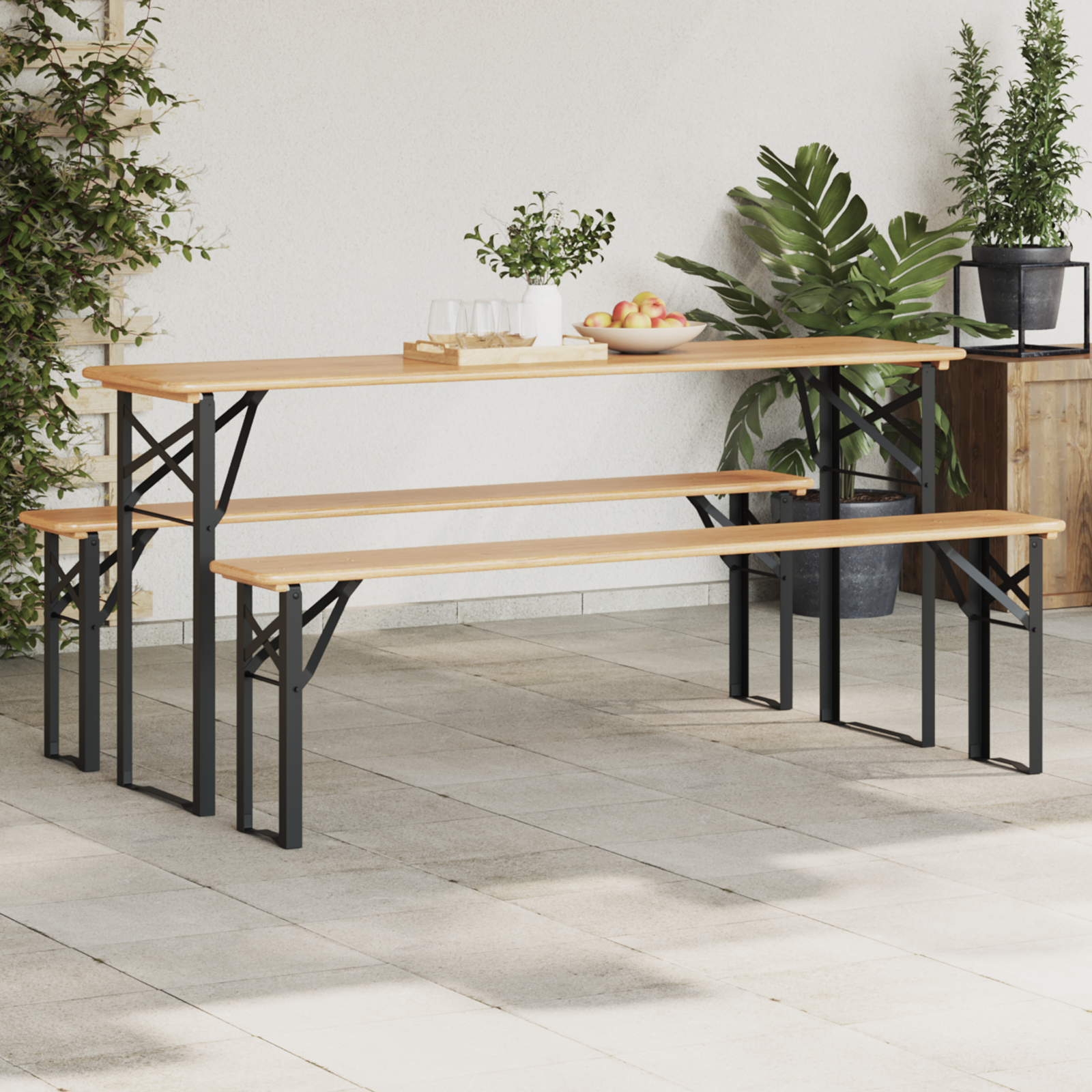 Beer Table Leg 2 pcs Black 39 x 3 x 75 cm Powder-Coated Steel