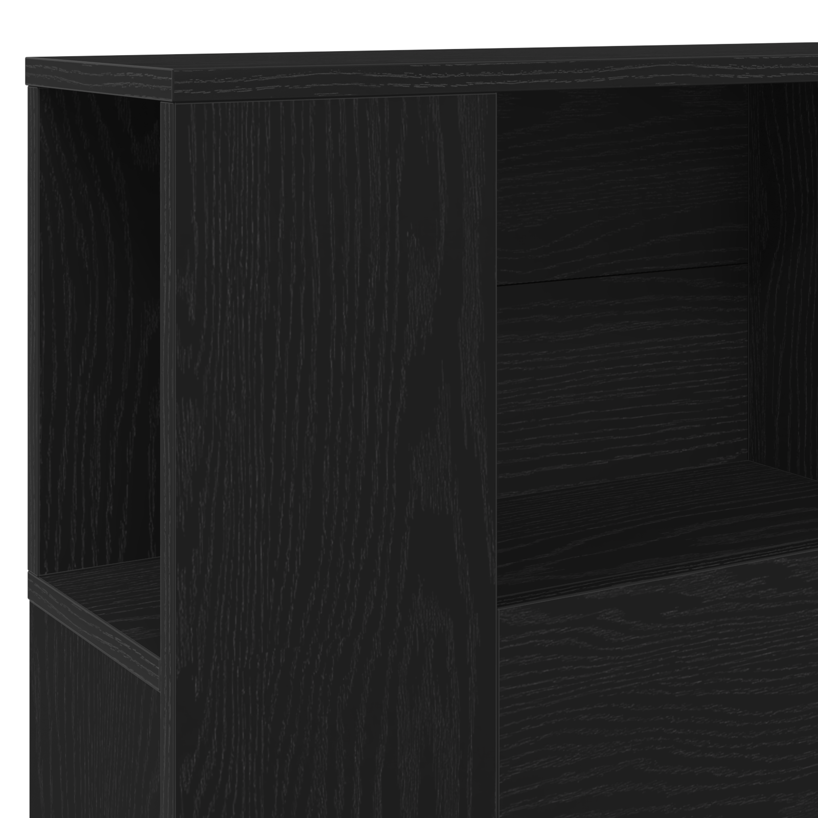 Headboard Cabinet with Storage Black Oak Engineered Wood
