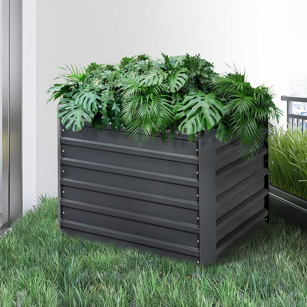 Lambu Garden Bed Planter Raised Coated Steel Vegetable Beds 100x100x77cm Square