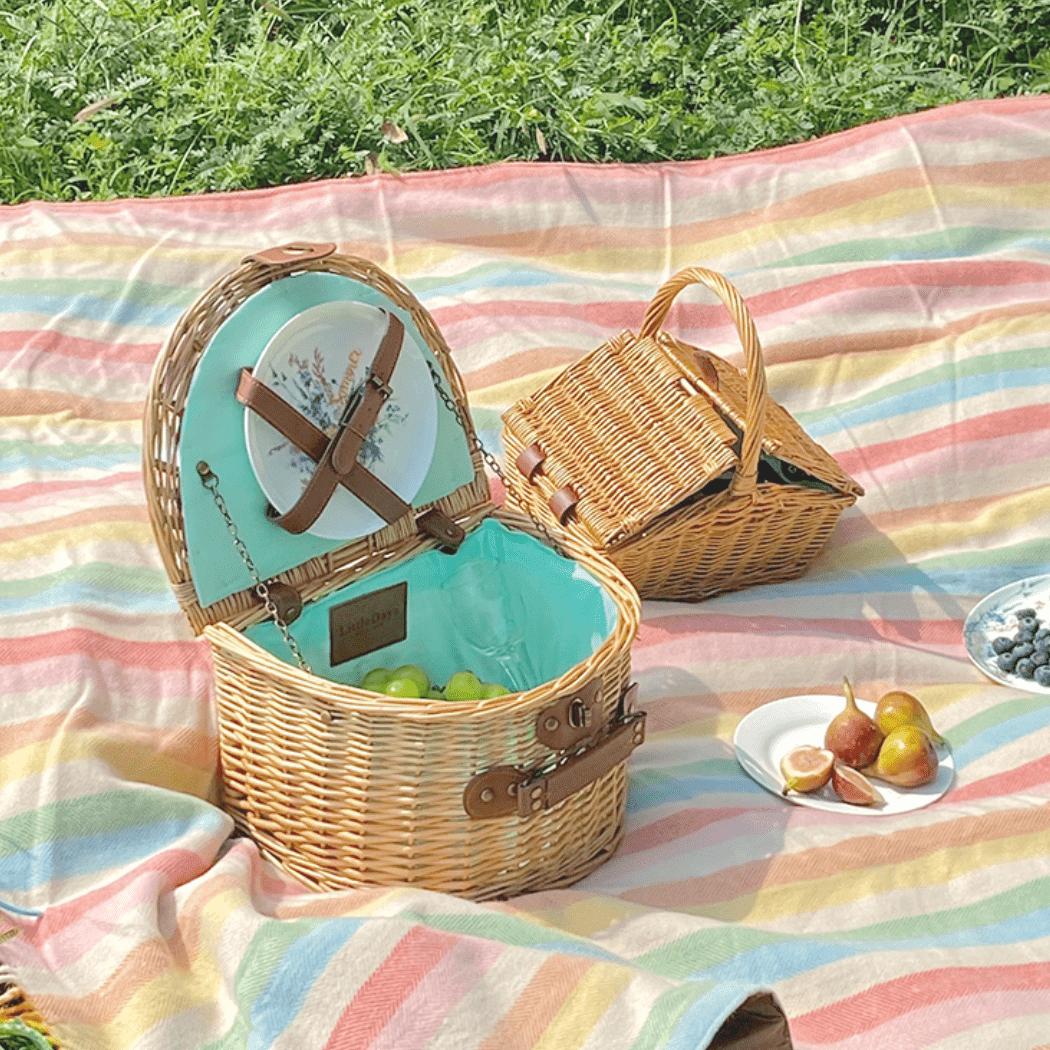 Little Dayz Boutique Semi Round Picnic Basket-1954803097859657731