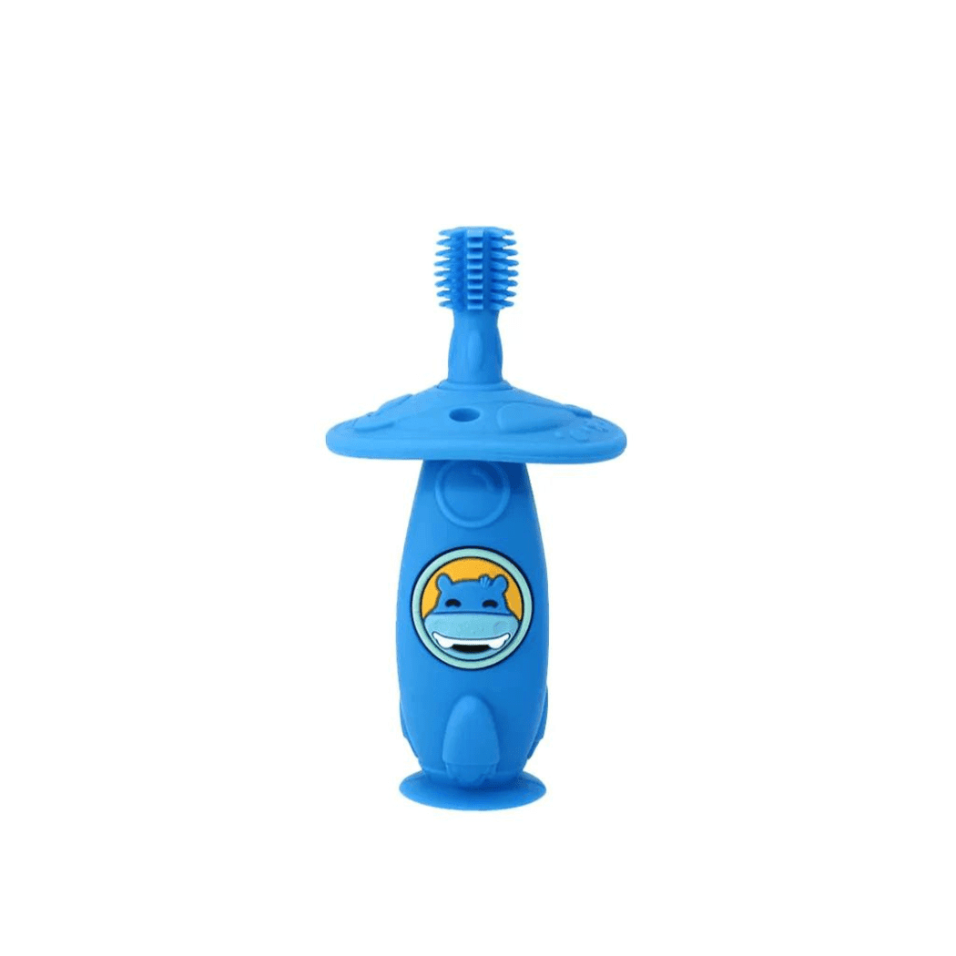 Marcus & Marcus -12M+ Self Training 360' Toothbrushes Lucas the Hippo- Blue-1910112440545316864