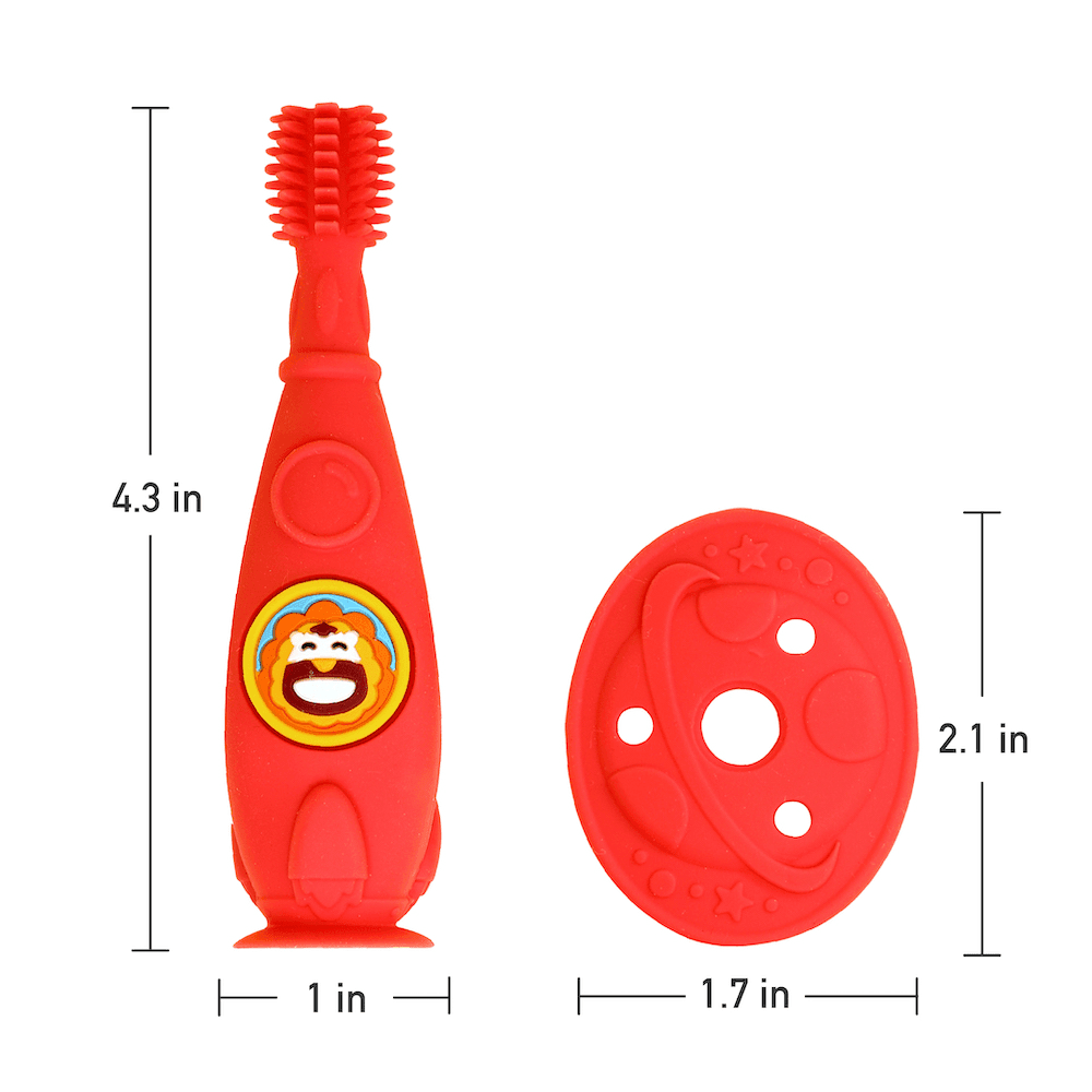 Marcus & Marcus -12M+ Self Training 360' Toothbrushes Lucas the Hippo- Blue-1910112440545316865
