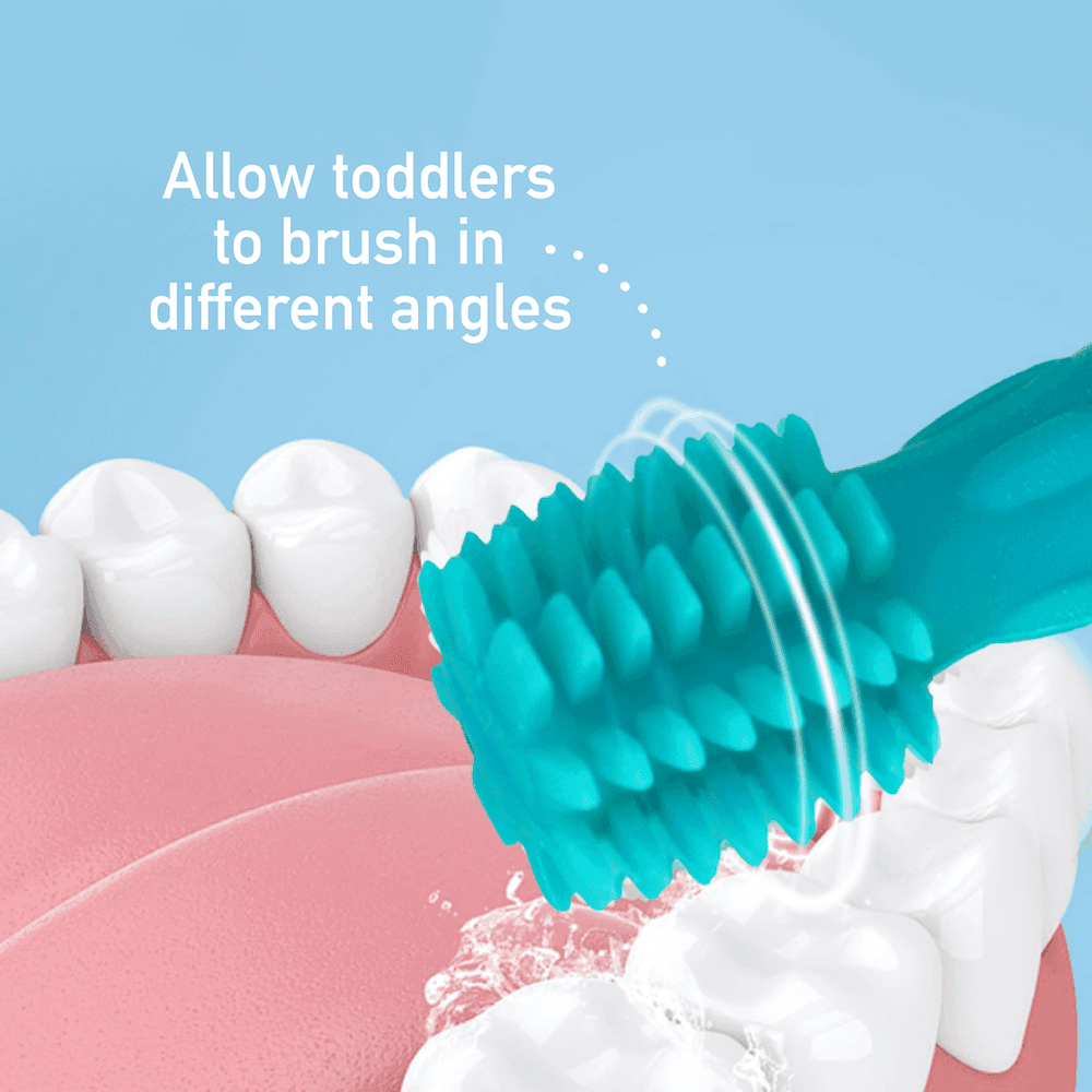 Marcus & Marcus -12M+ Self Training 360' Toothbrushes Lucas the Hippo- Blue-1910112440545316867