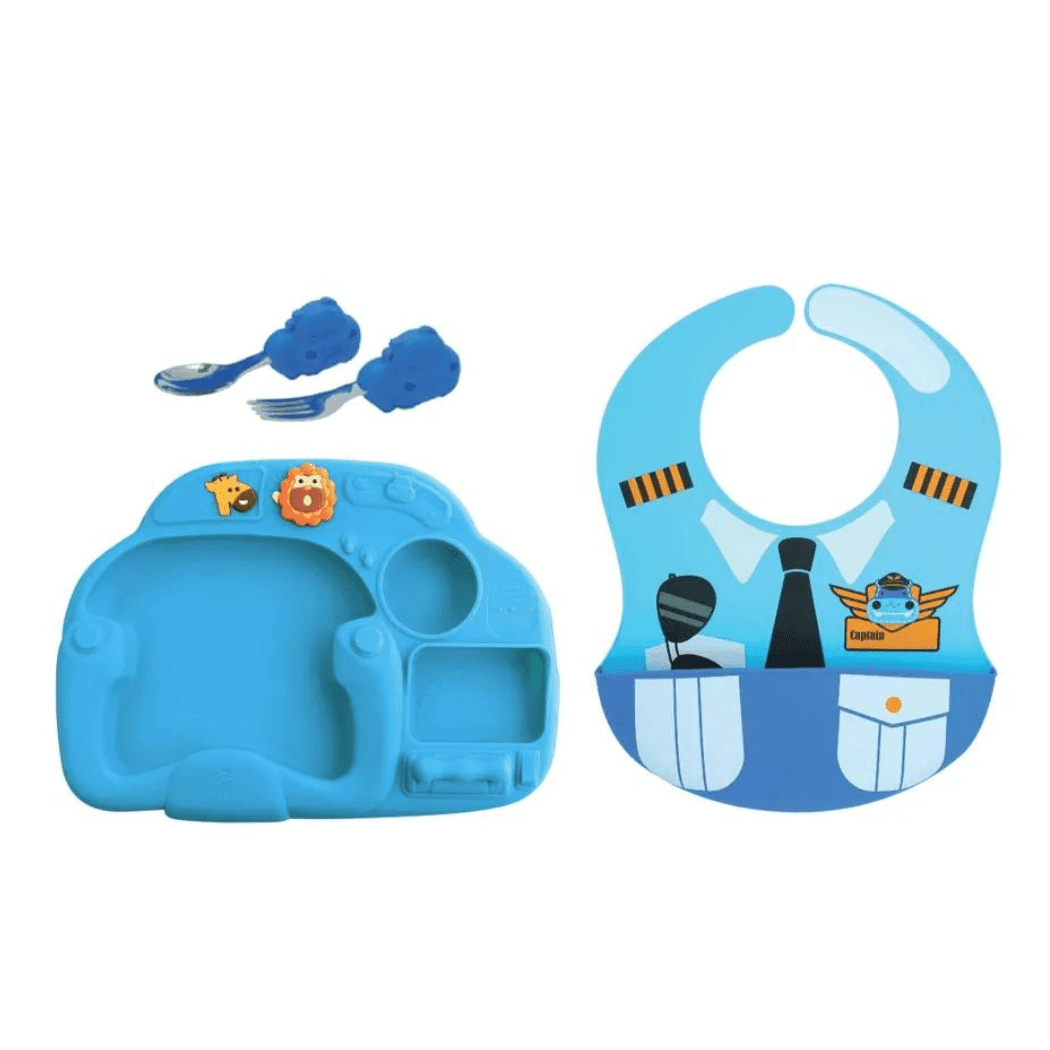 Marcus & Marcus - Creative Plate Toddler Mealtime Set Ollie Green-1910112439983280128