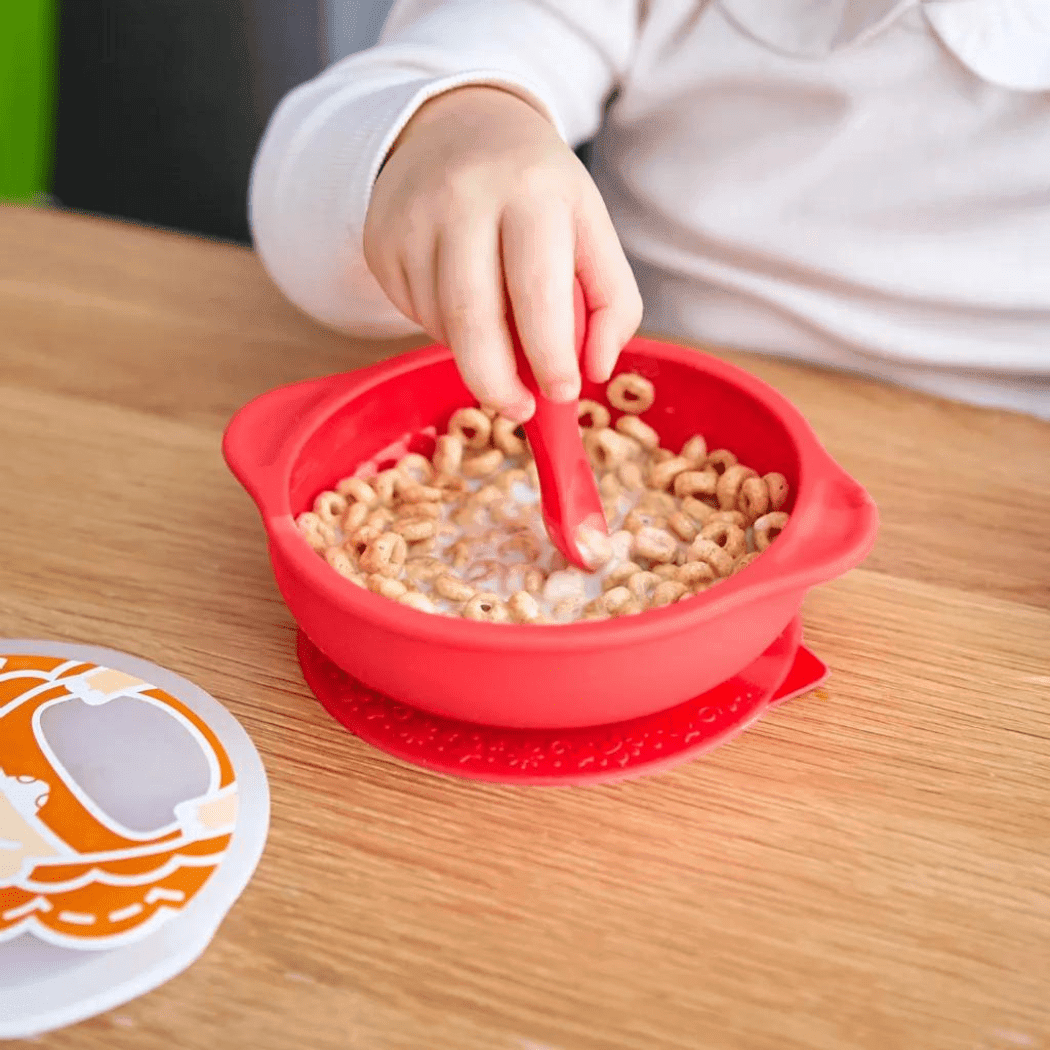 Marcus & Marcus- Palm Grasp Self Feeding Spoon Lucas the Hippo- Blue-1910112451899297793