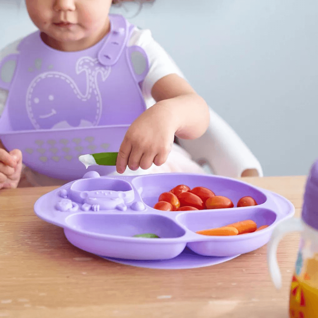 Marcus & Marcus -Yummy Dips Suction Divided Plate Lola the Giraffe-Yellow-1910112452218064902