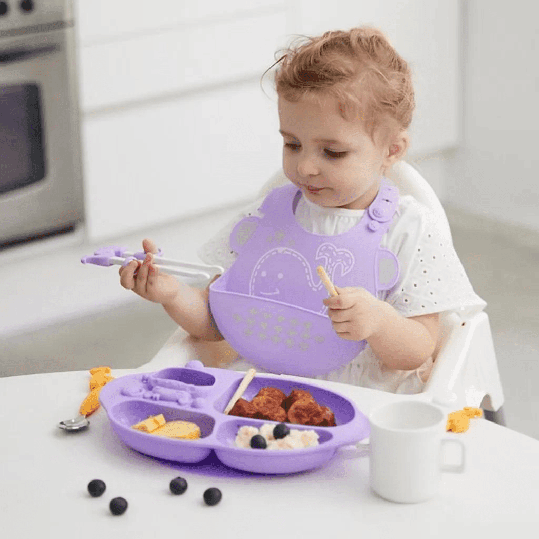 Marcus & Marcus -Yummy Dips Suction Divided Plate Lola the Giraffe-Yellow-1910112452218064903