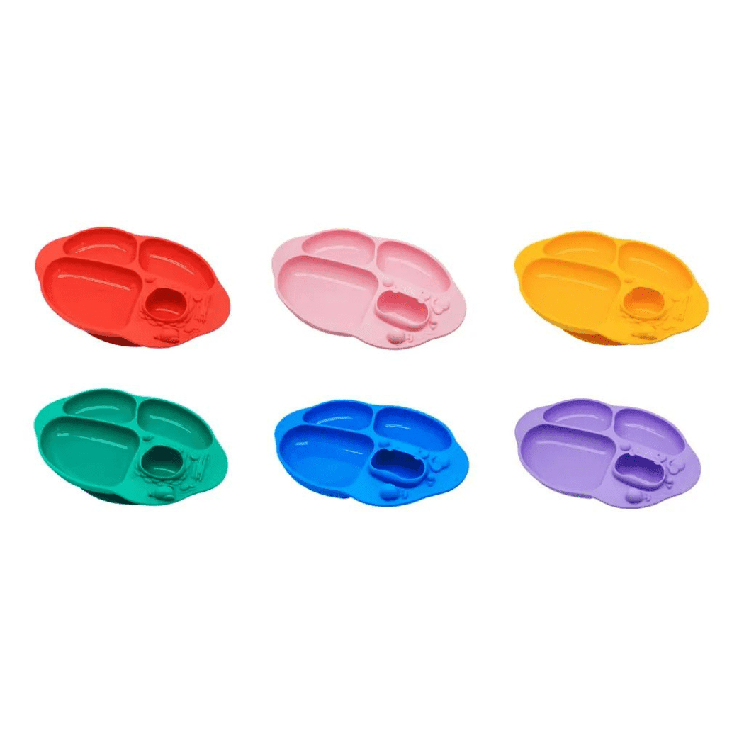 Marcus & Marcus -Yummy Dips Suction Divided Plate Willo the Whale-Purple-1910112115562254338
