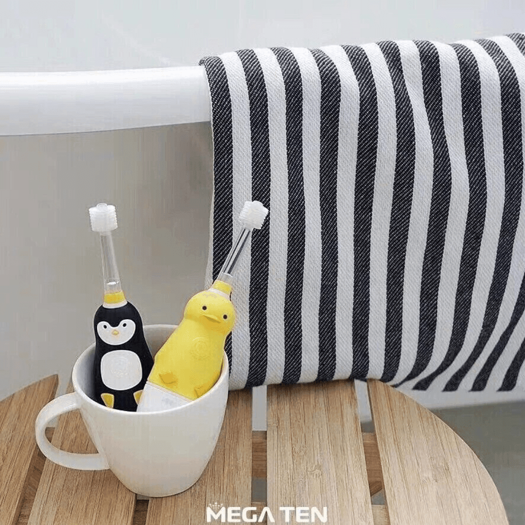 MEGA TEN 360-Degree Kids Electric Toothbrush with LED Light 4Yrs+ Black Cat-1954803151374782465