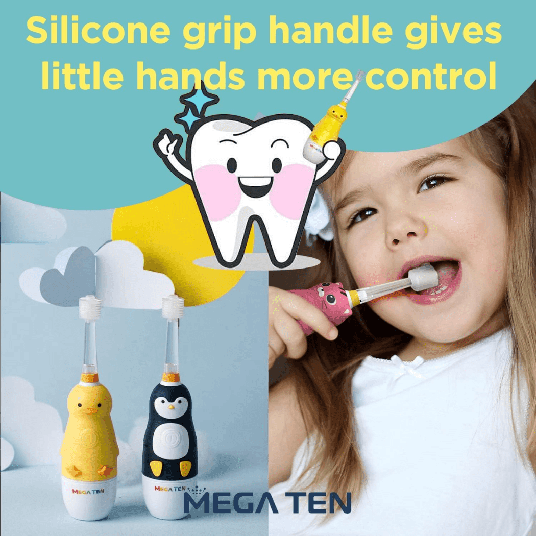 MEGA TEN 360-Degree Kids Electric Toothbrush with LED Light 4Yrs+ Black Cat-1954803151374782470